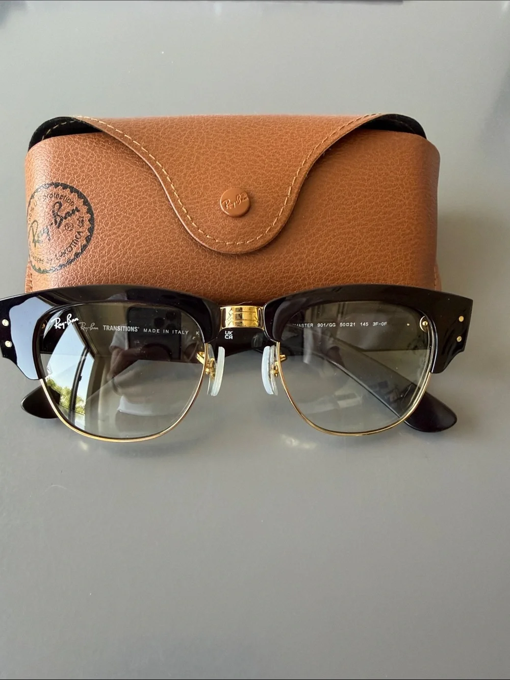 Ray-Ban Black and Gold Browline Sunglasses